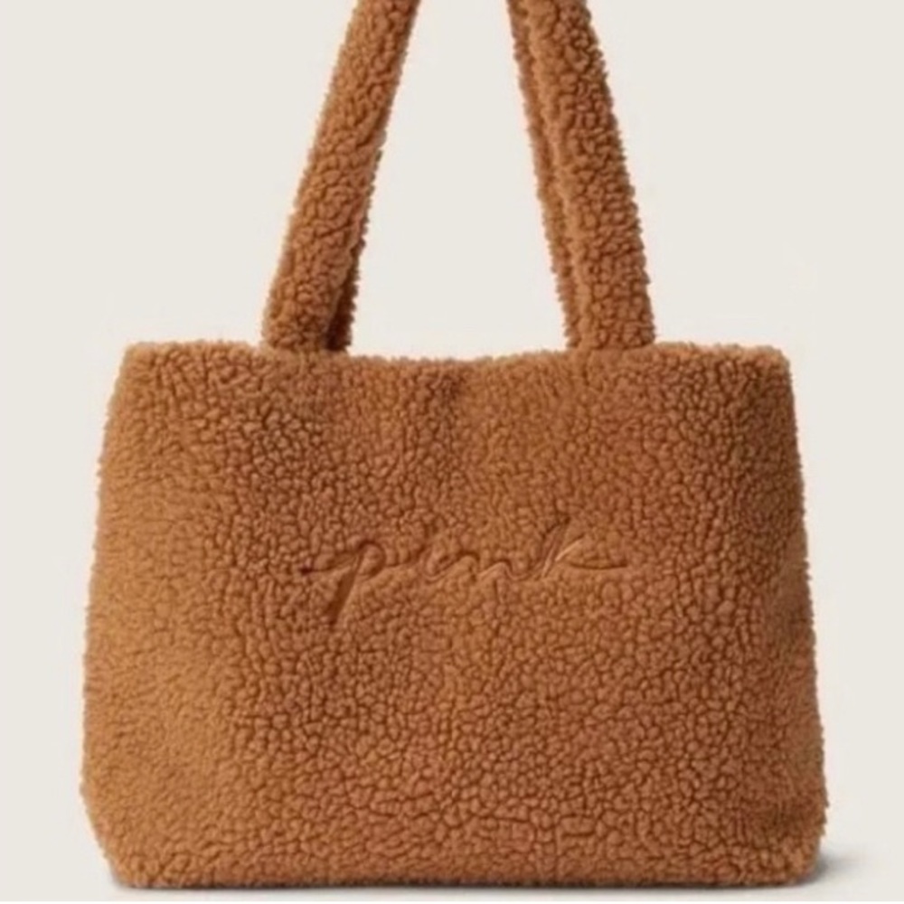 New!PINK sherpa tote bag🤎🐻